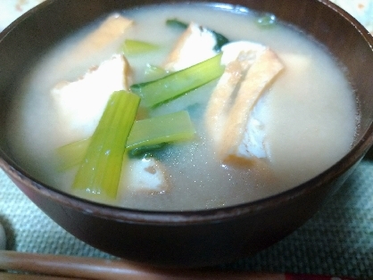 おいしかったです☺小松菜は味噌汁にいれても美味しいですね！