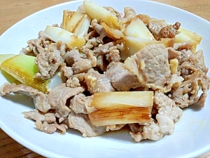 白ねぎを美味しく　ねぎと豚肉の炒め物