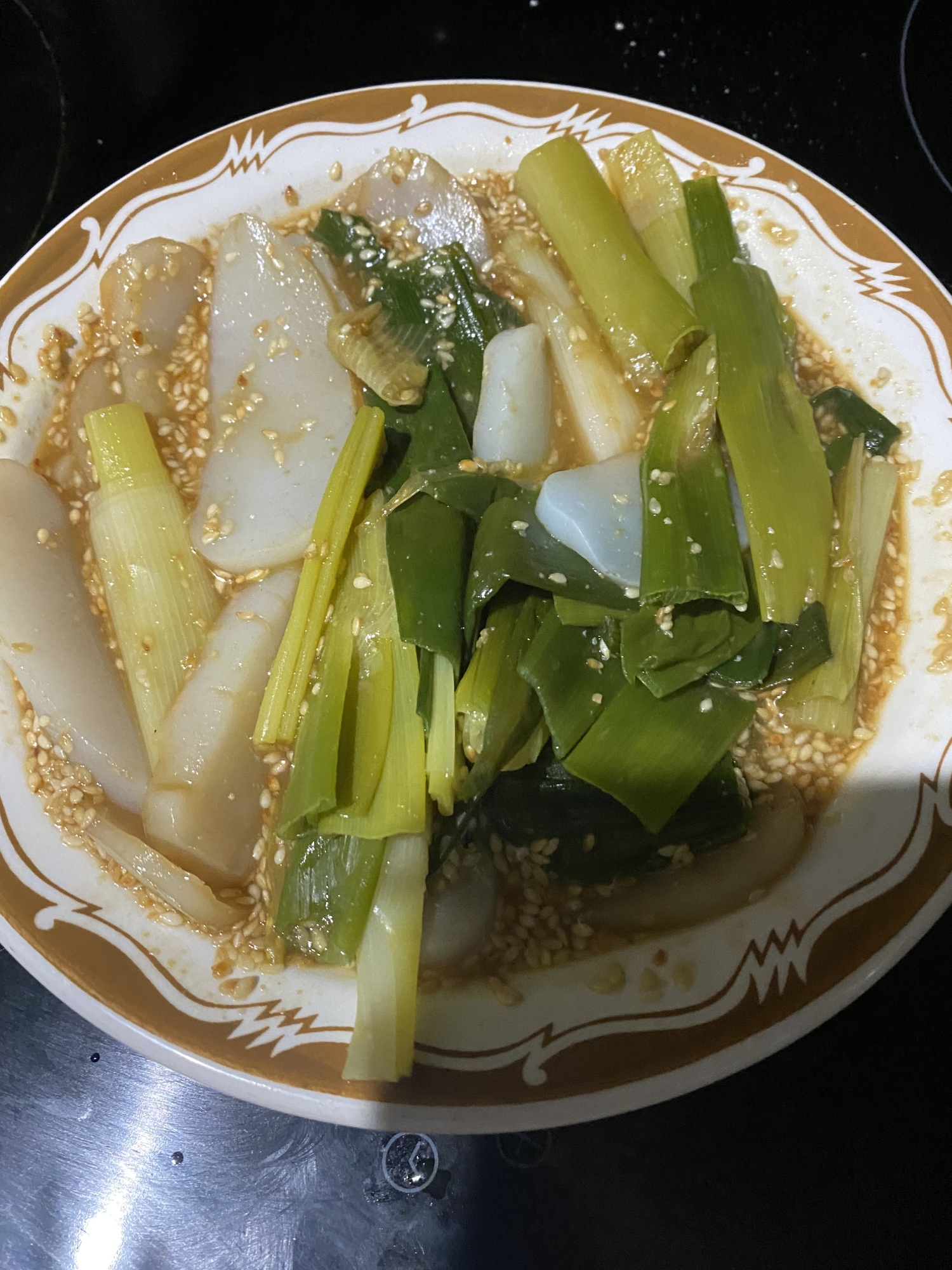 ネギとこんにゃくの甘酢味噌和え