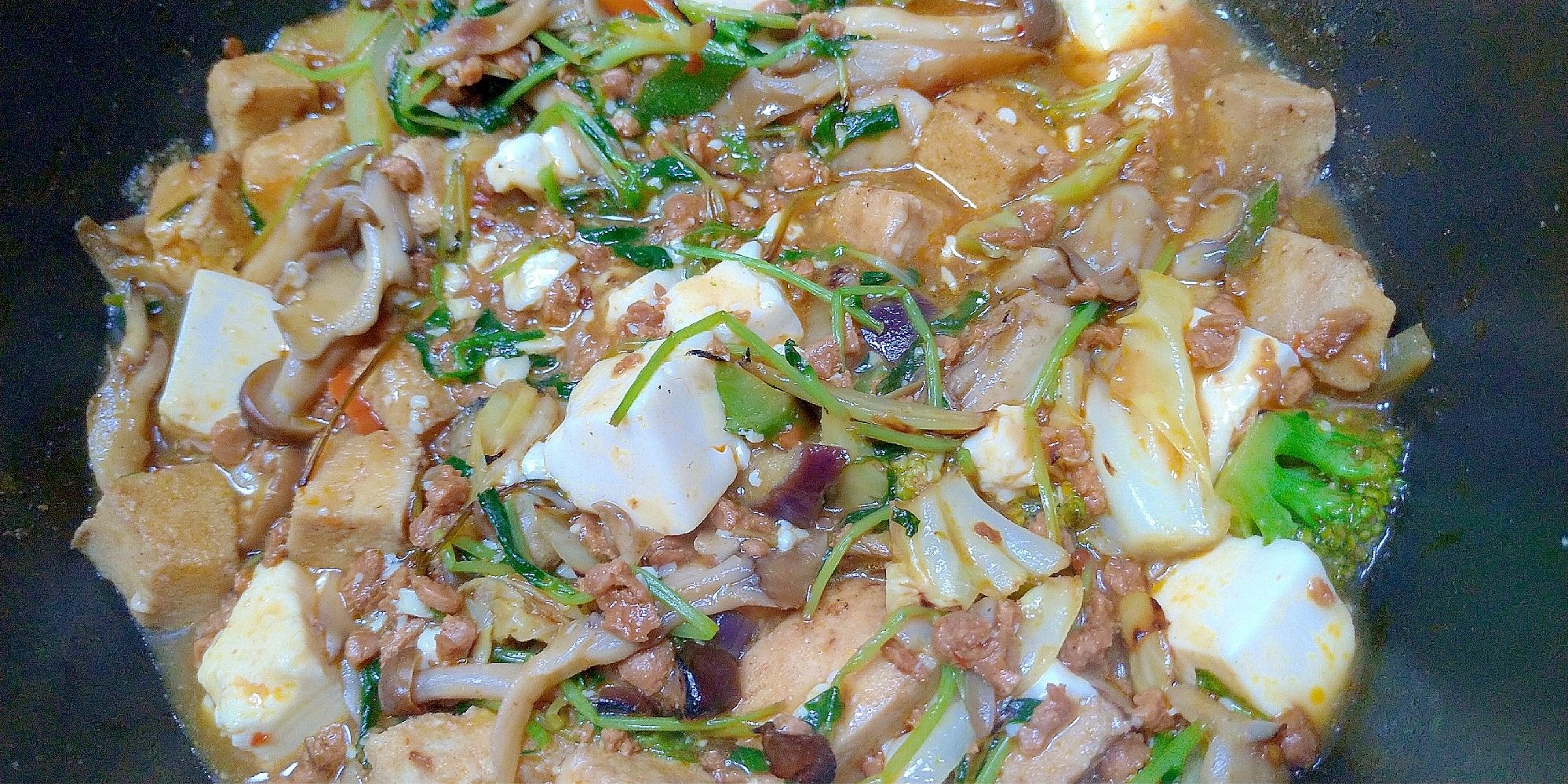 カレー風味の白菜と麻婆豆腐