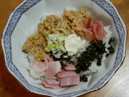 納豆の食べ方-ハムチーズ♪