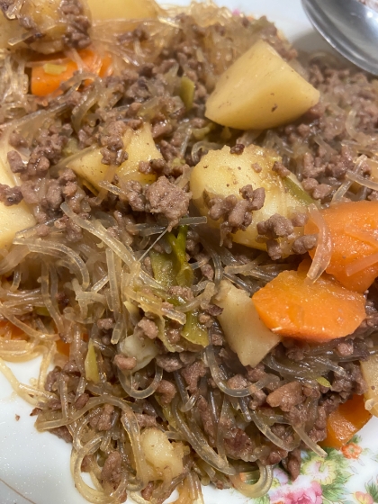 ご飯に合う!!　簡単・ほっこり・甘辛☆肉じゃが春雨