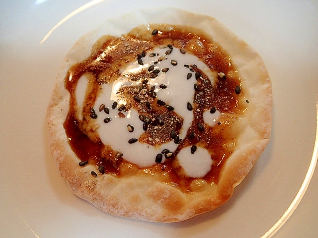 餃子の皮で　❤黒蜜とヨーグルトのおやつ❤