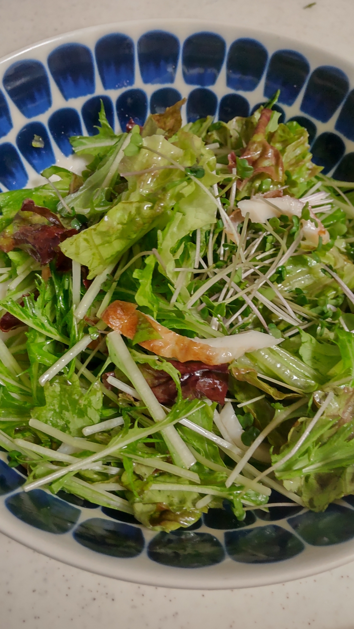 サニーレタスとちくわと水菜のナムル風サラダ☆