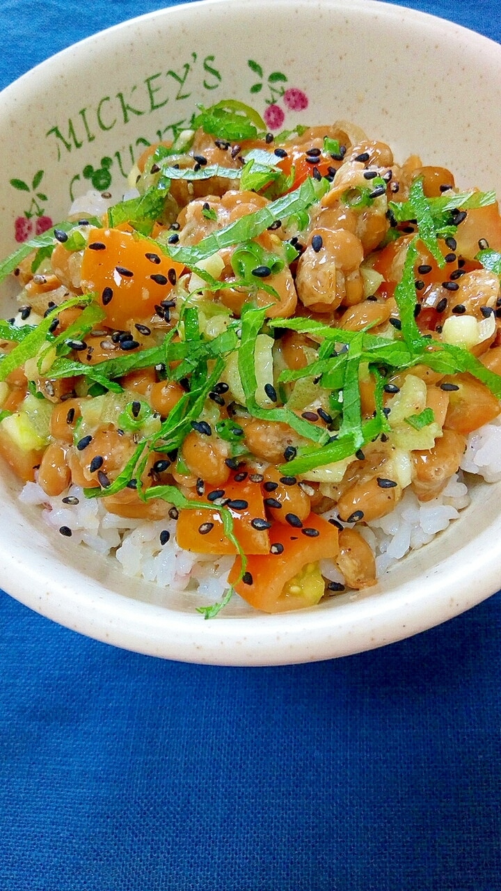 納豆の食べ方ごま＆香味トマト♪ レシピ・作り方 by nyan260｜楽天レシピ