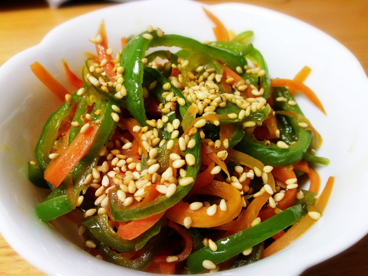 彩鮮やか~人参&ピーマンのきんぴら