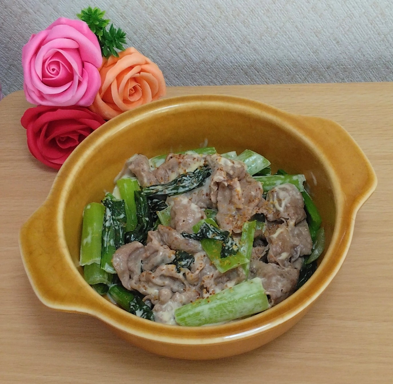 ✨豚肉と小松菜のマヨネーズ和え✨おかず