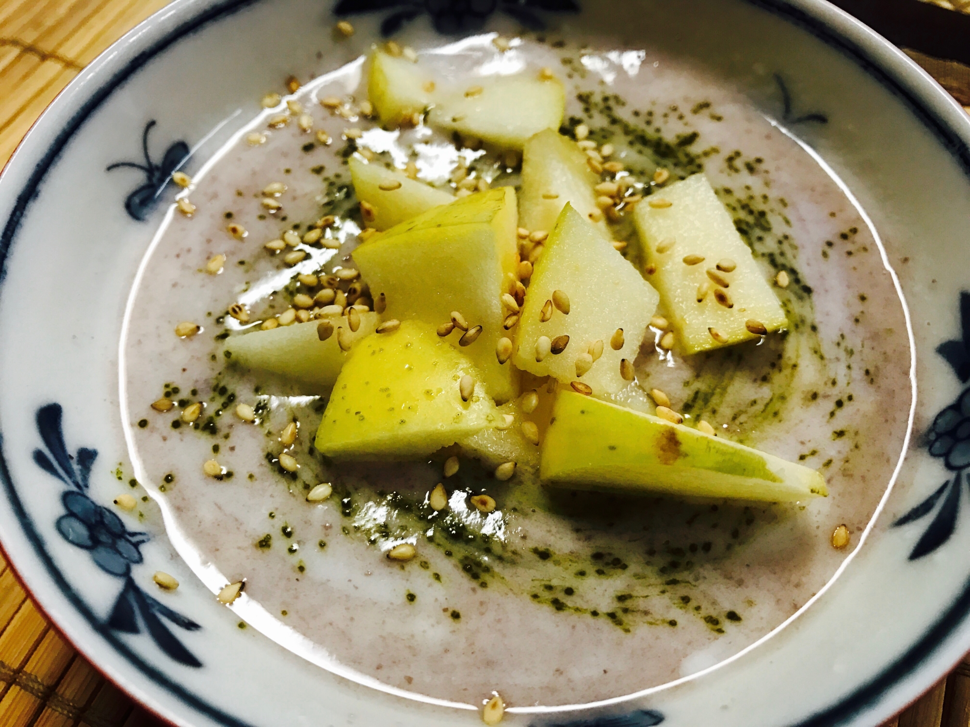 りんごのせこしあん抹茶ヨーグルト