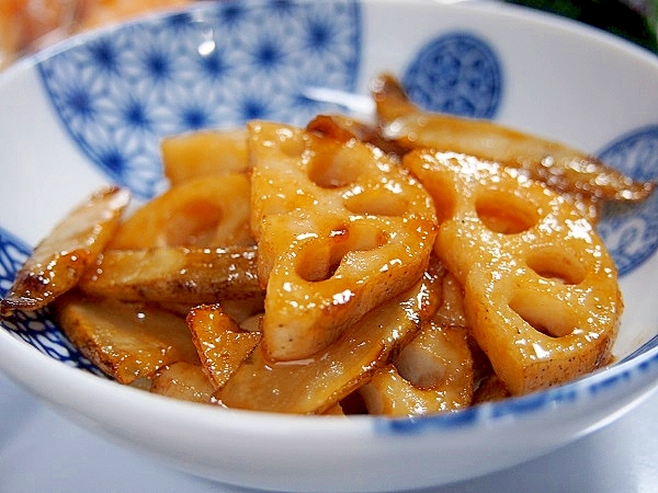 れんこんとゴボウの甘酢いため