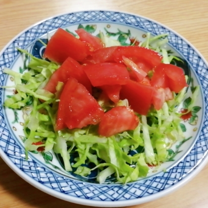 千切りキャベツとトマトのサラダ♡