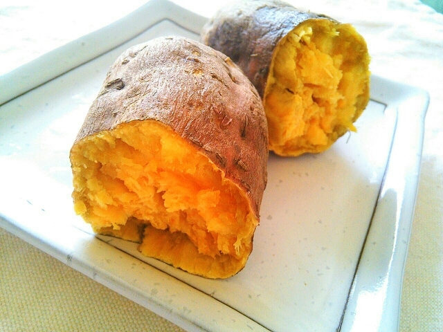 レンジで簡単!蒸しさつまいも♡