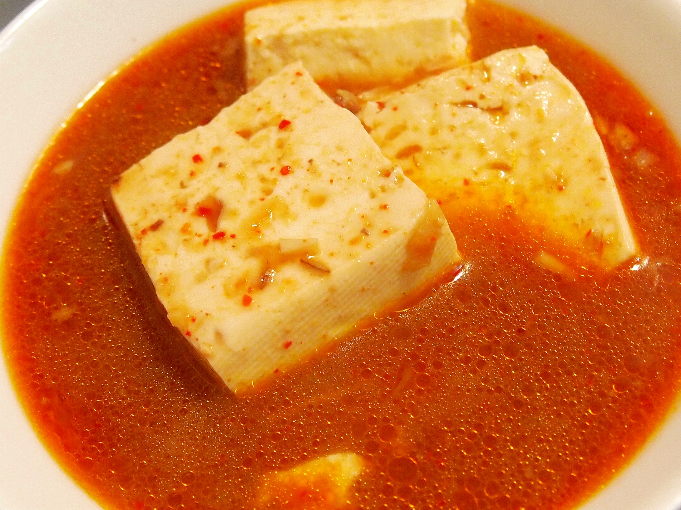 豆腐のうま辛スープ仕立て