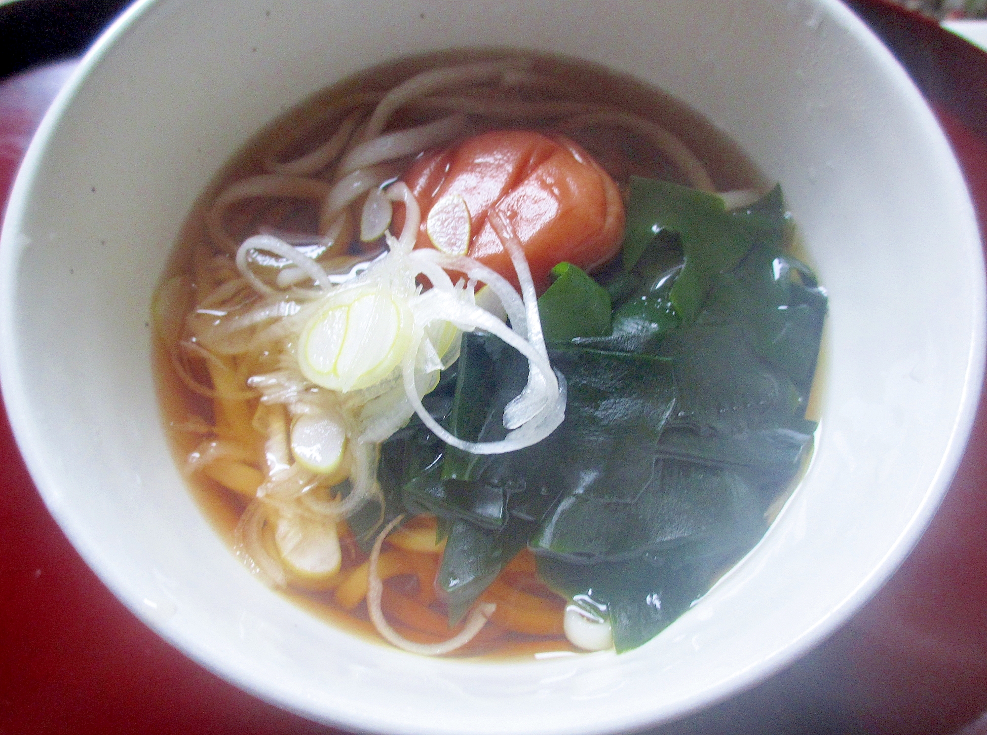 夜食に簡単★梅わかめうどん