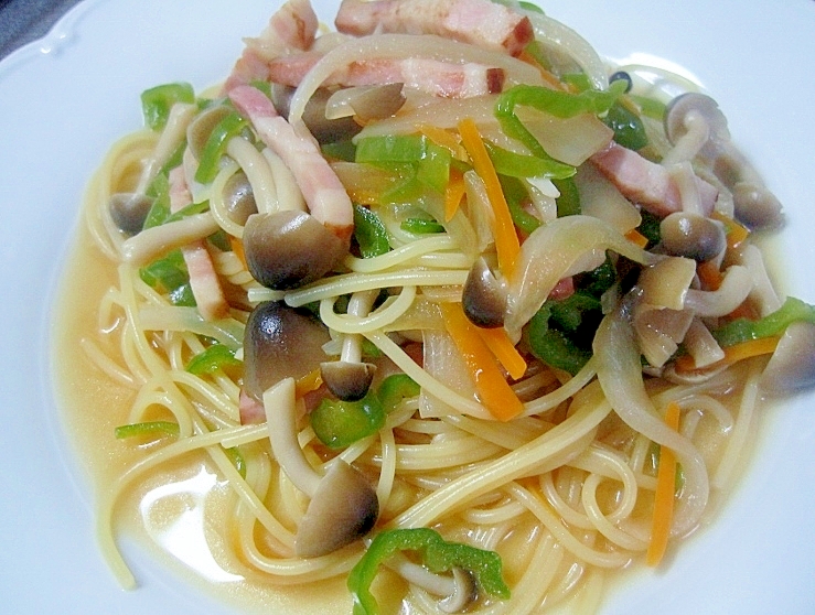 しめじとベーコンの和風スパゲティ