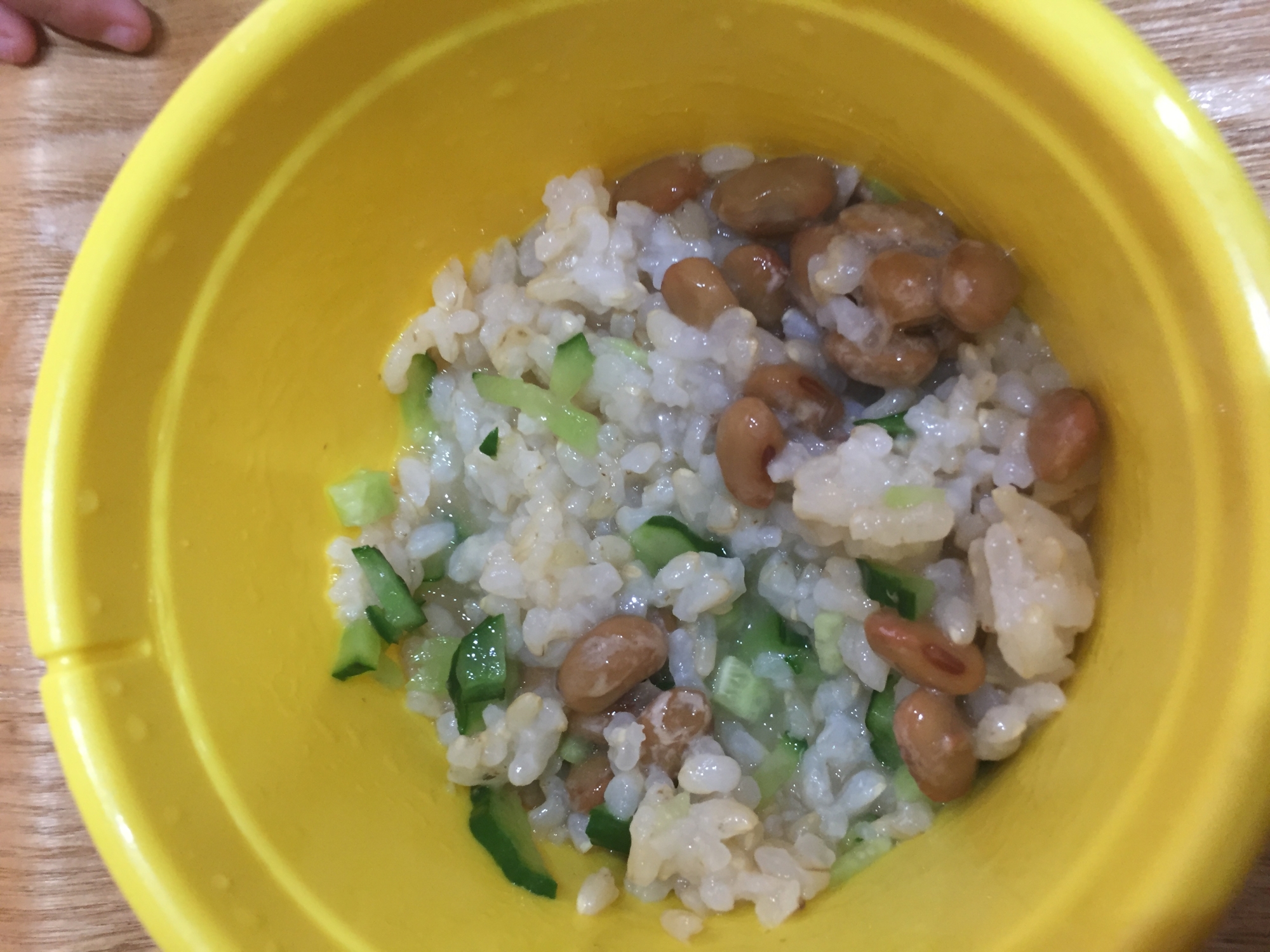 子どもの簡単ご飯！きゅうりと納豆飯