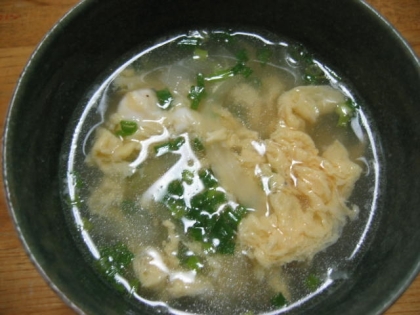豚肉と玉ねぎの和風卵スープ