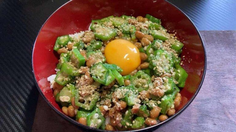 素朴飯『オクラ納豆丼』