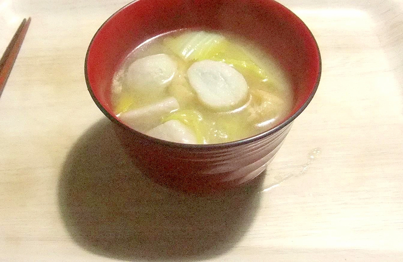 白菜里芋で簡単味噌汁