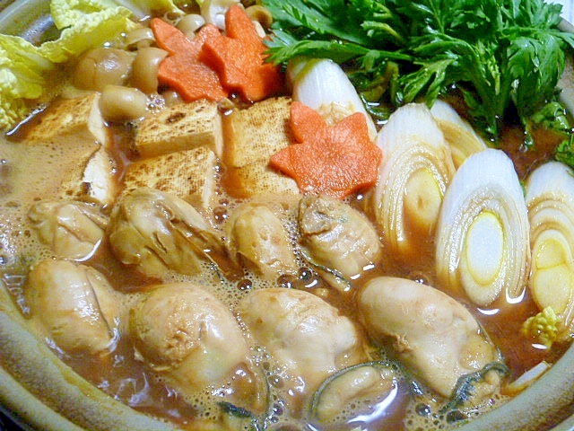 冷凍牡蠣で八丁味噌鍋