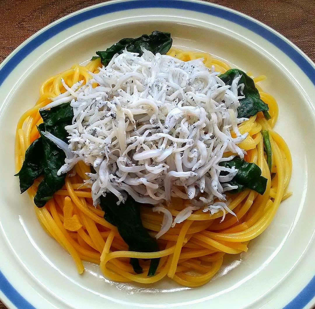 シラスとほうれん草の和風パスタ