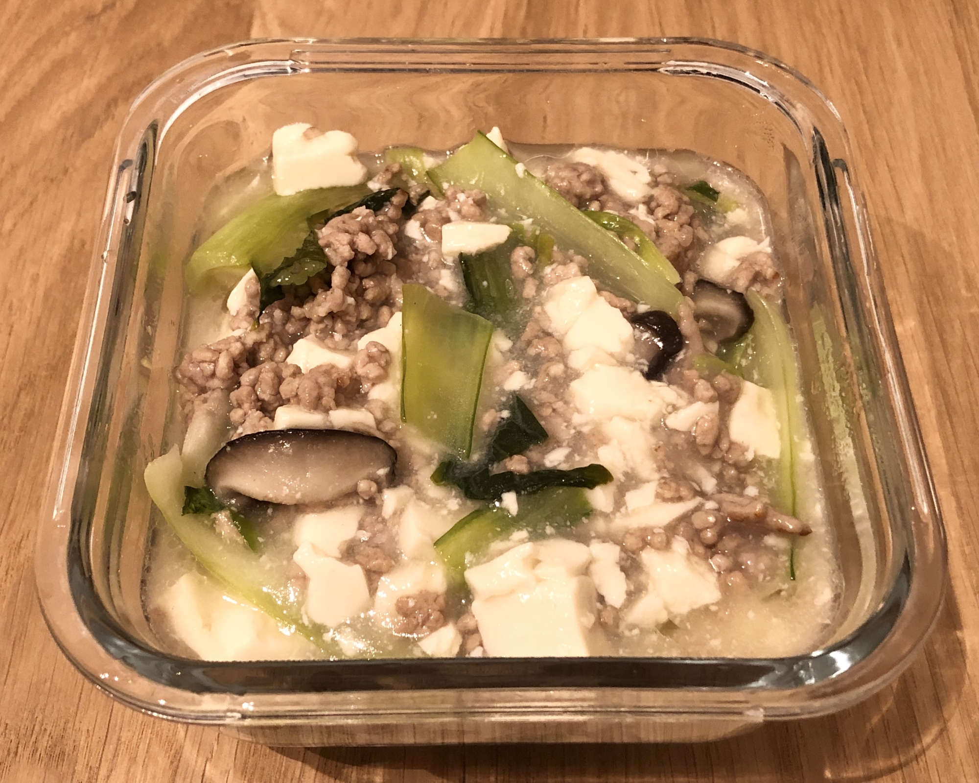 チンゲン菜と豆腐の塩そぼろ煮