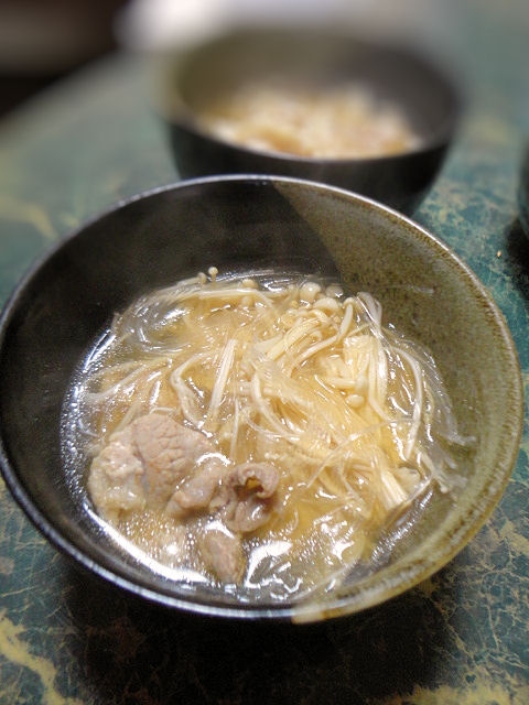 春雨とエノキの中華スープ