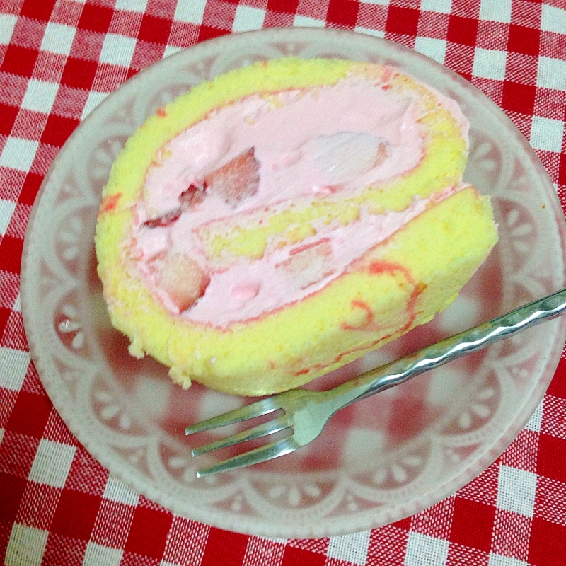 苺のロールケーキ♡
