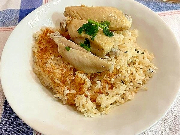 炊飯器でシンガポールチキンライス風