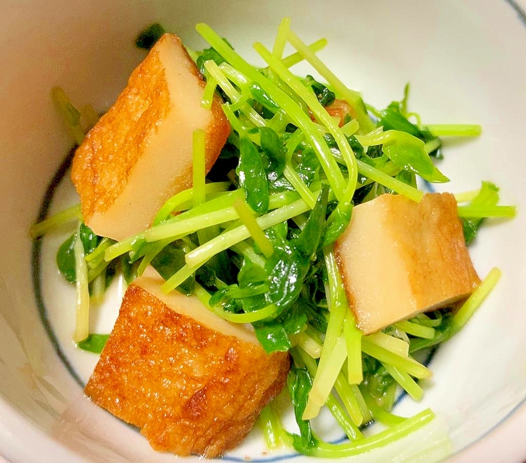 さつま揚げと豆苗の醤油炒め