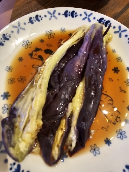 レンジで簡単！なすの蒸しポン酢♪