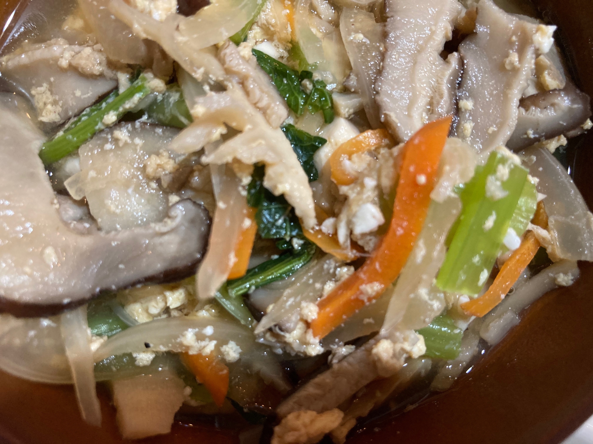 たけのこと椎茸と小松菜と人参と玉ねぎと豚肉の卵とじ レシピ 作り方 By Tommeg12 楽天レシピ たけのこと椎茸と小松菜と人参と玉ねぎと豚肉の卵とじ レシピ 作り方 By Tommeg12 楽天レシピ