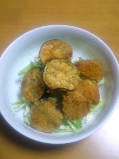 茄子のカレー風味カツどん