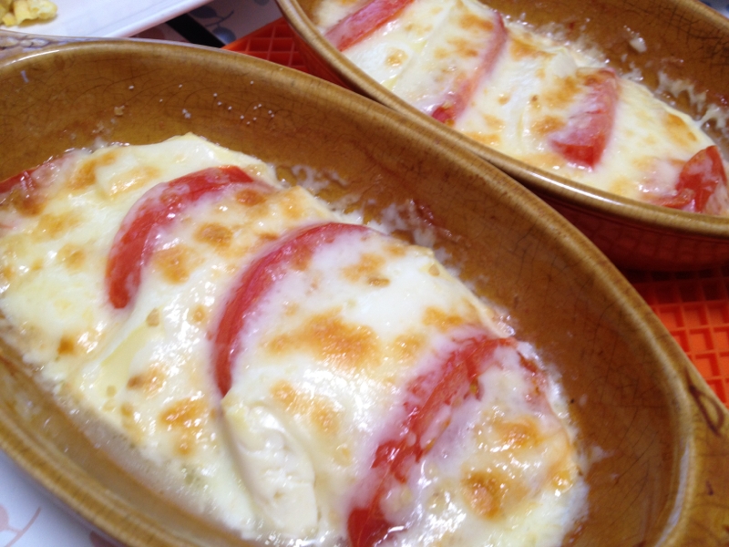 簡単一品☆トマトと豆腐のチーズ焼き