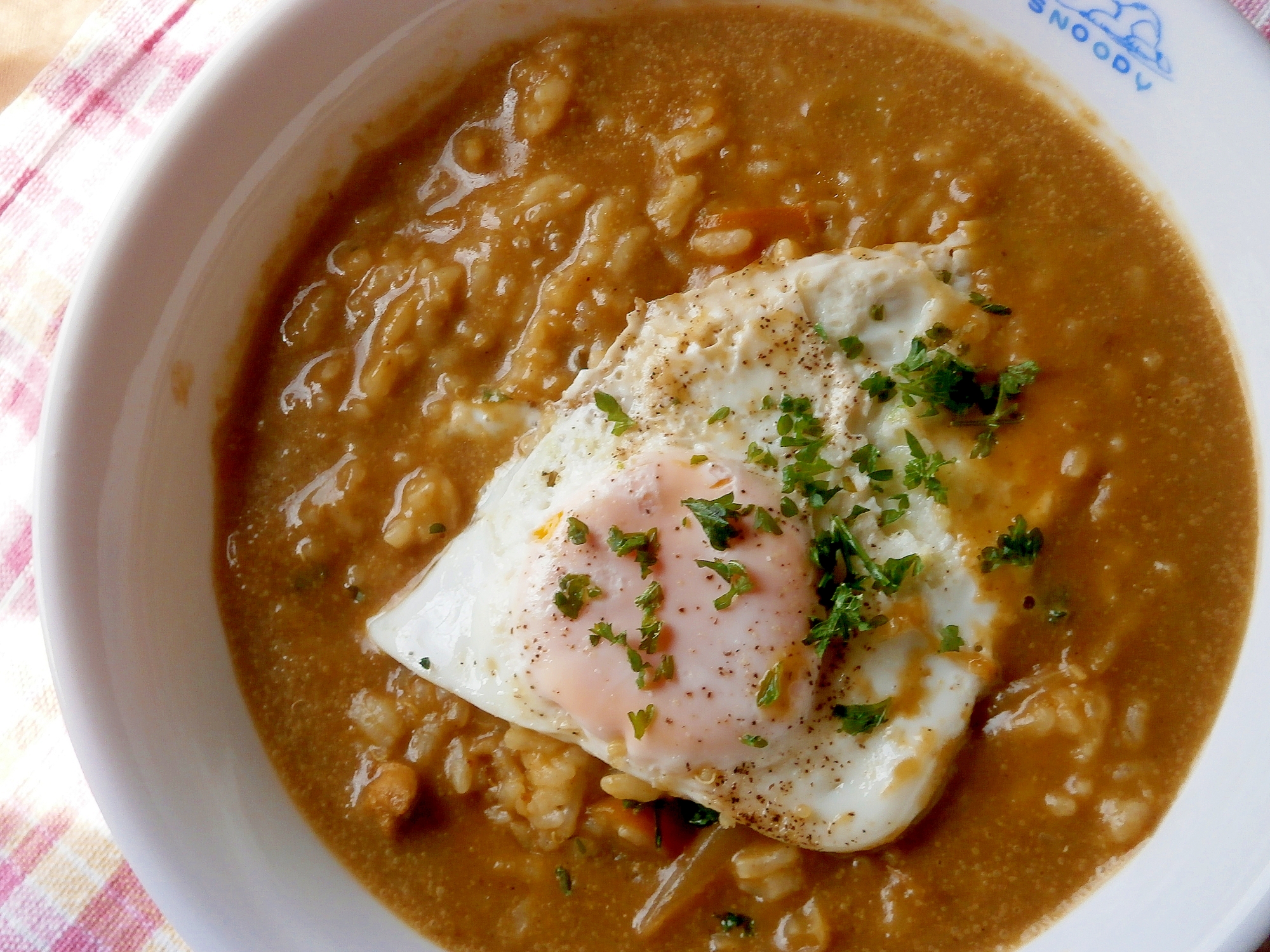 カレーリゾット＆目玉焼き