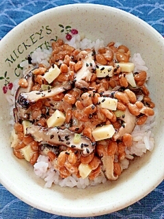 納豆の食べ方-椎茸＆チーズ♪