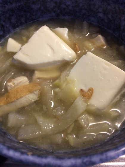 白菜、豆腐あんかけスープ
