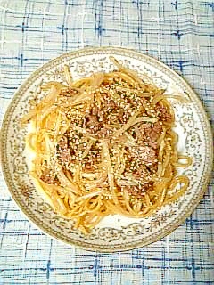 ☆牛肉ともやしの焼肉風パスタ☆