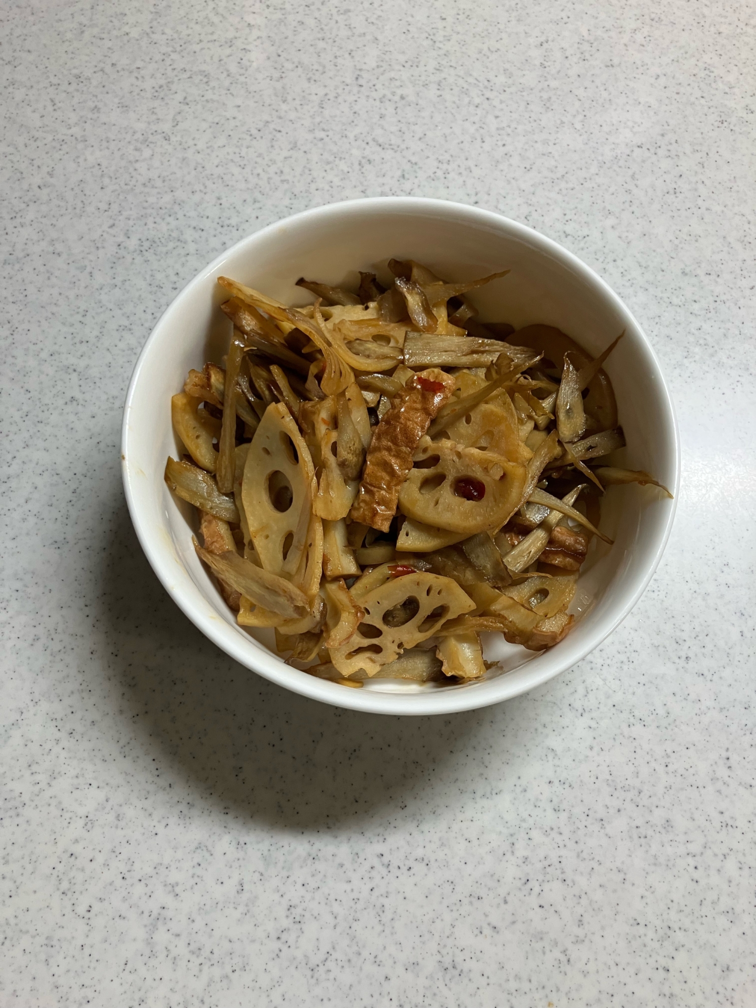 ごぼうと蓮根のきんぴら