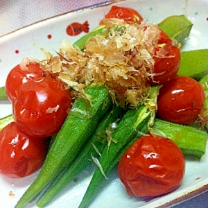 オクラとミニトマトの簡単焼サラダ