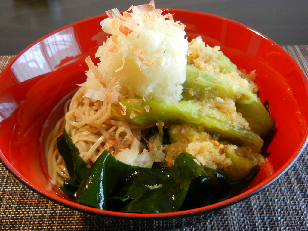 焼きなすのおろし蕎麦