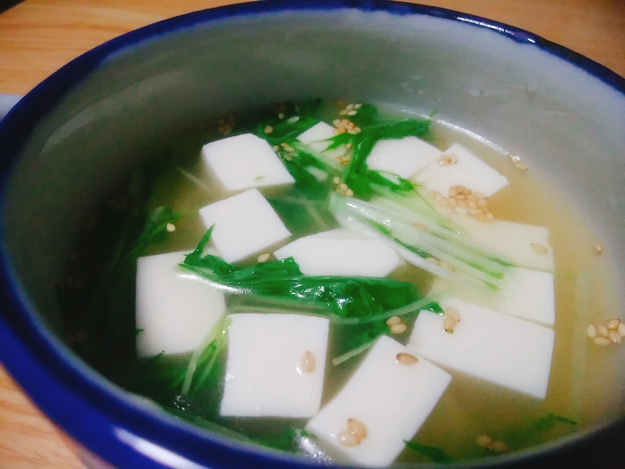 豆腐と水菜のスープ