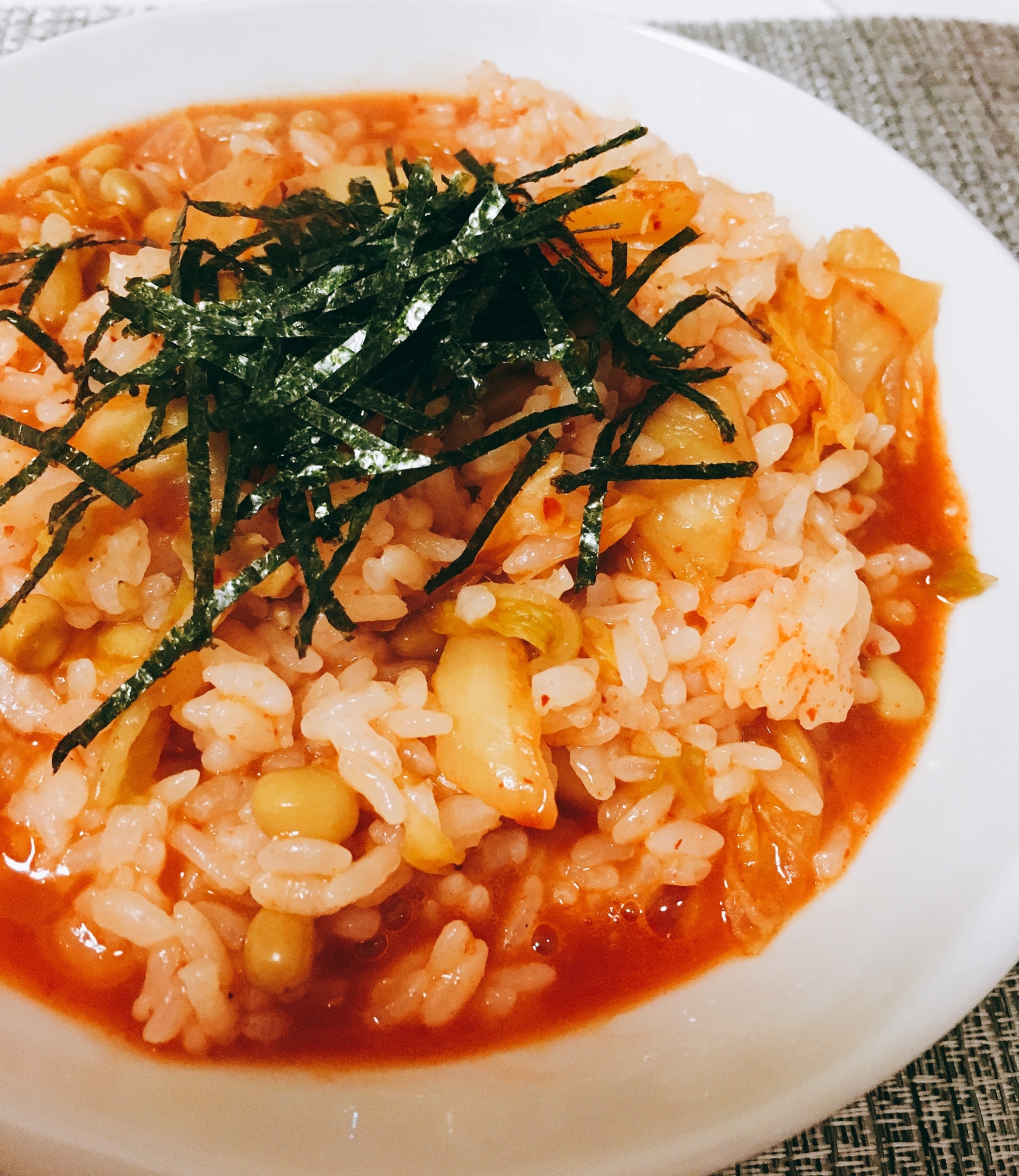 ダイエットに❤︎夜食に❤︎節約納豆チゲ雑炊