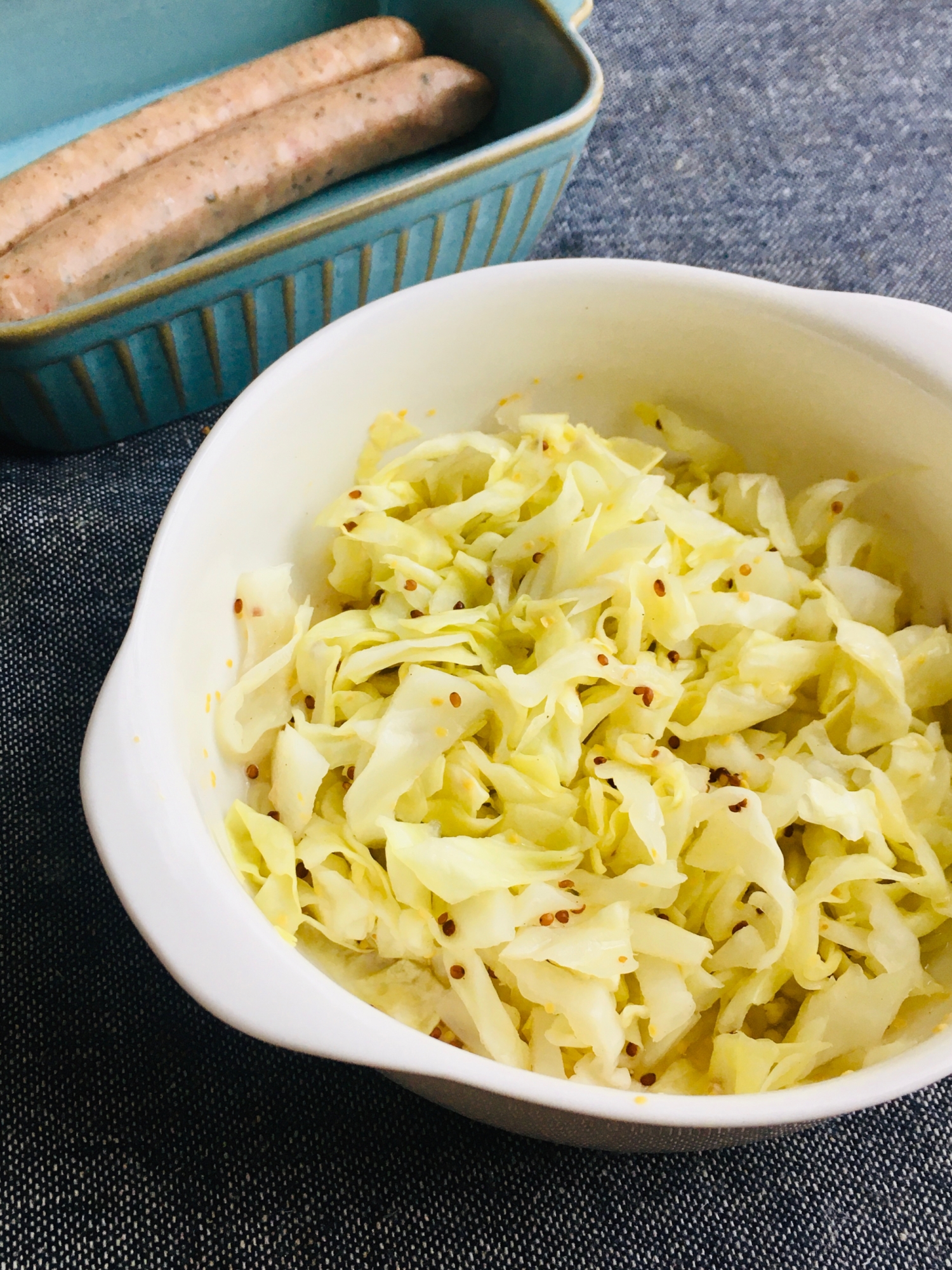 電子レンジで簡単♪キャベツの粒マスタードマリネ