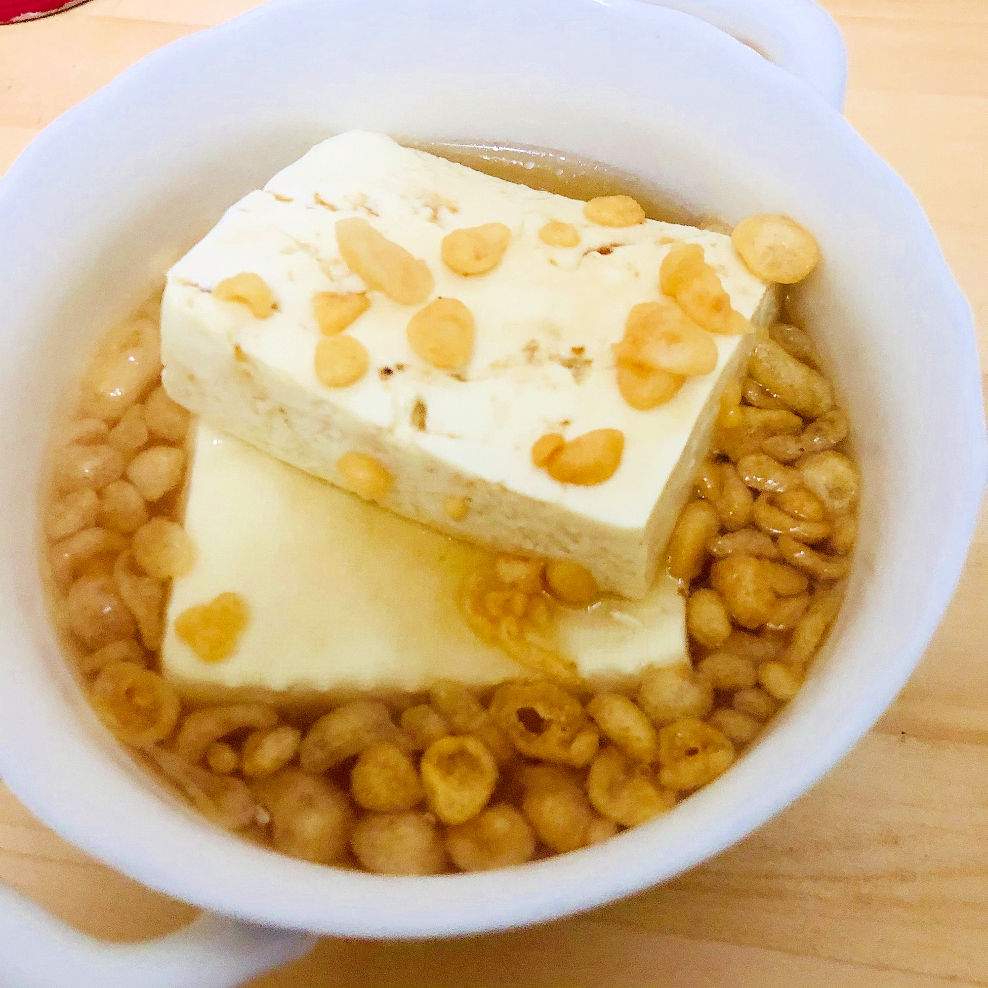 天かす豆腐の煮物