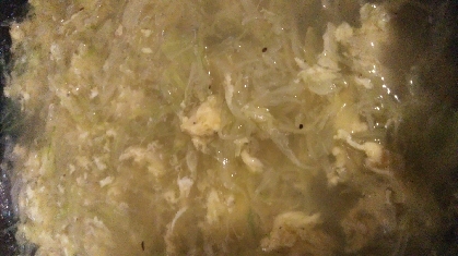 千切りキャベツの卵スープ