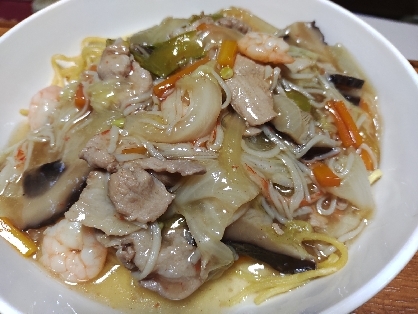 +蕎麦つゆで美味❤カニカマ&小松菜❤あんかけご飯♪