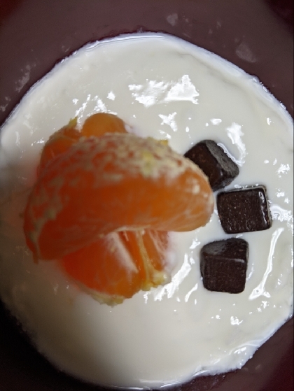 オレンジとチョコのヨーグルト