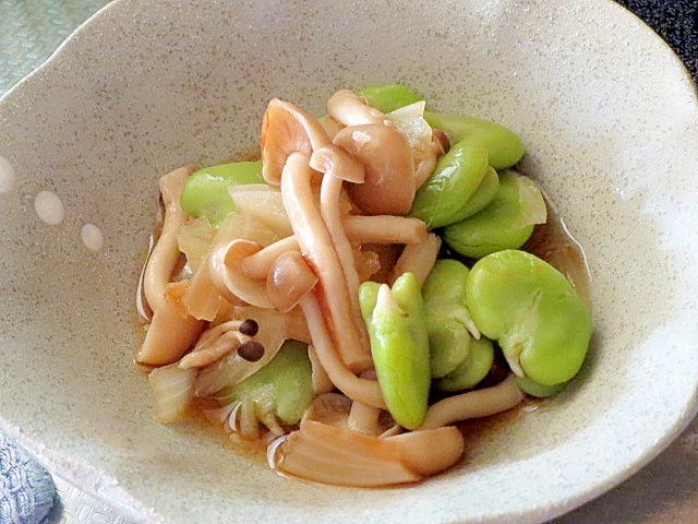 そら豆ときのこの煮物