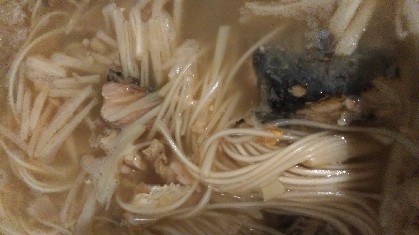 サバ缶そのまま♡あったかにゅうめん