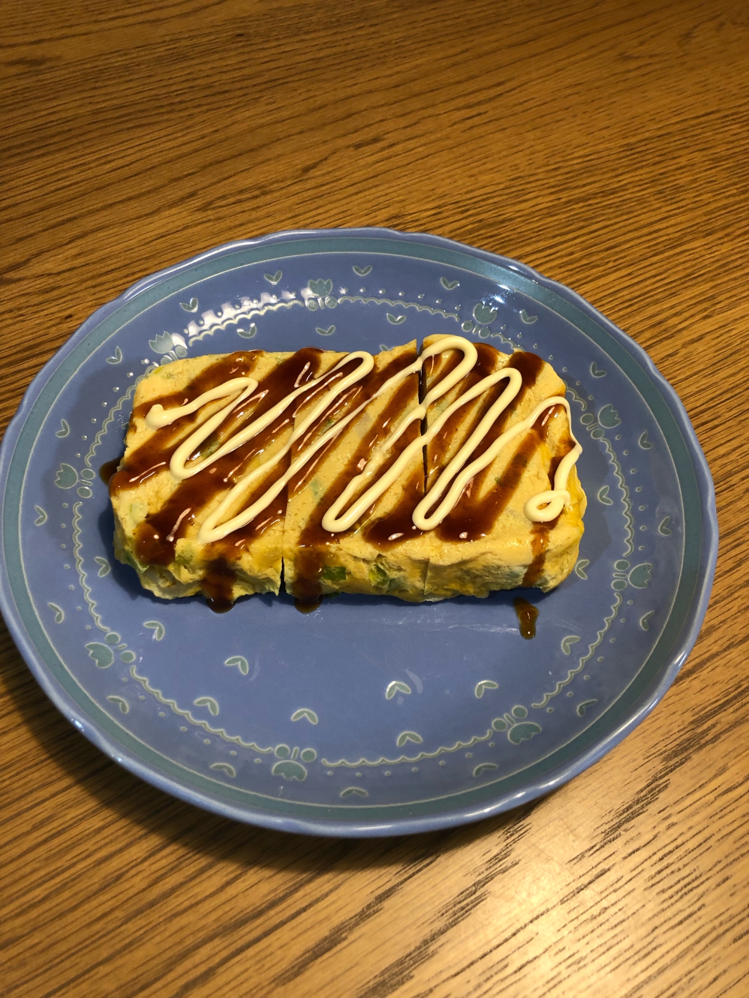 電子レンジで＊お好み焼き風たまご焼き♪